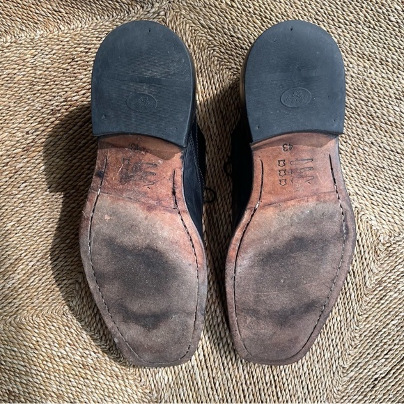 Heyraud Mens Black Leather mSquare Toe Oxford Lace Up Dress Shoe 5575 Size 43 - Picture 5 of 9